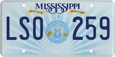 MS license plate LSO259