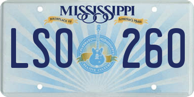 MS license plate LSO260