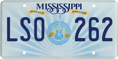 MS license plate LSO262