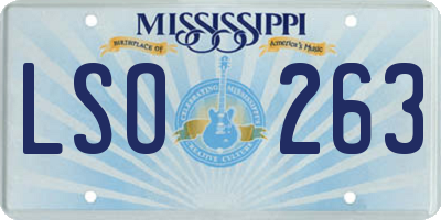 MS license plate LSO263