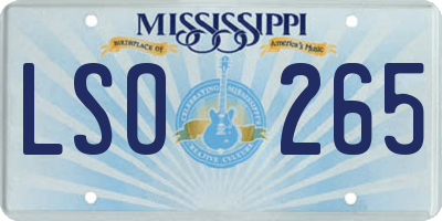 MS license plate LSO265