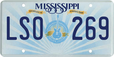 MS license plate LSO269