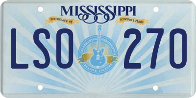 MS license plate LSO270