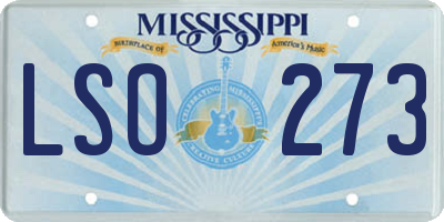 MS license plate LSO273