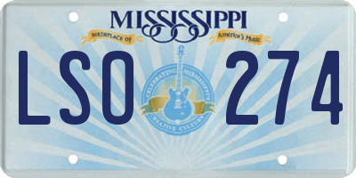 MS license plate LSO274