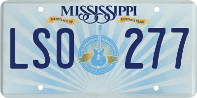 MS license plate LSO277