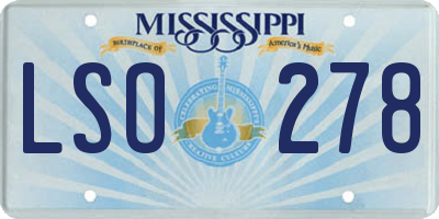 MS license plate LSO278