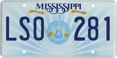 MS license plate LSO281