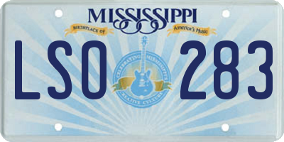 MS license plate LSO283