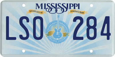 MS license plate LSO284