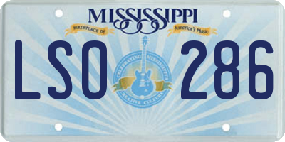 MS license plate LSO286