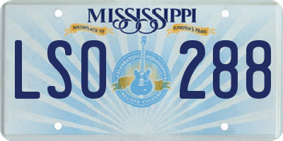 MS license plate LSO288