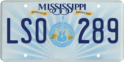 MS license plate LSO289