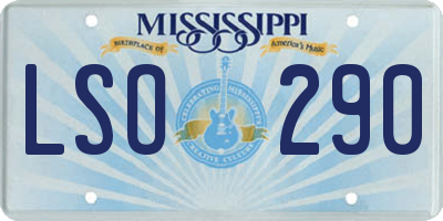 MS license plate LSO290