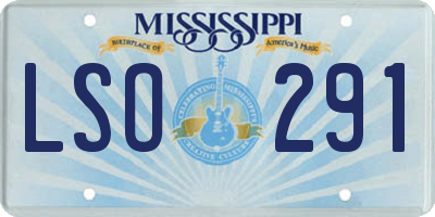 MS license plate LSO291