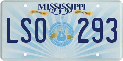 MS license plate LSO293