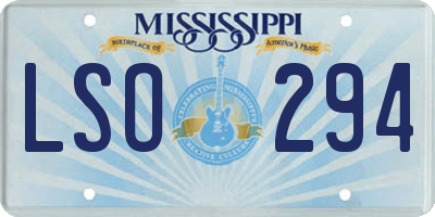 MS license plate LSO294