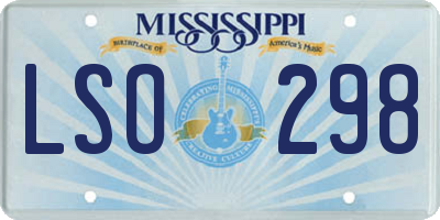 MS license plate LSO298