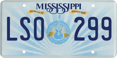 MS license plate LSO299