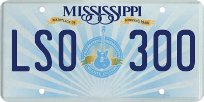 MS license plate LSO300