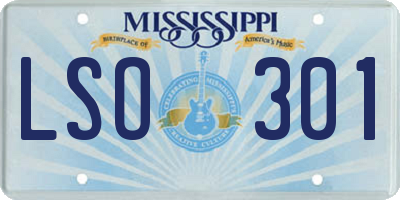 MS license plate LSO301
