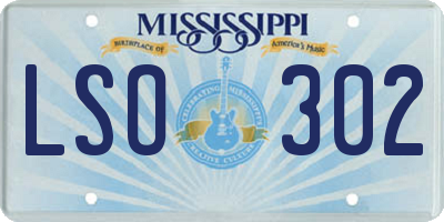 MS license plate LSO302
