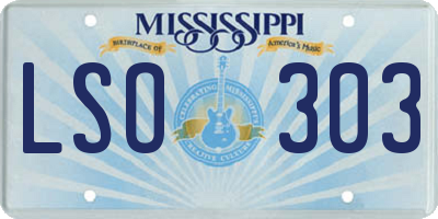 MS license plate LSO303