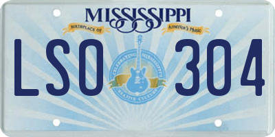 MS license plate LSO304