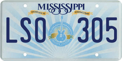 MS license plate LSO305