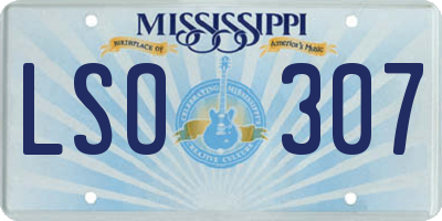 MS license plate LSO307