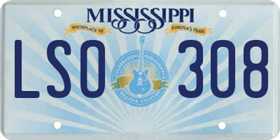 MS license plate LSO308