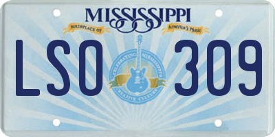 MS license plate LSO309