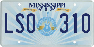 MS license plate LSO310