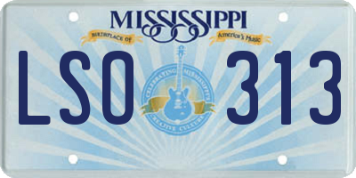 MS license plate LSO313
