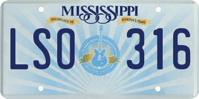 MS license plate LSO316