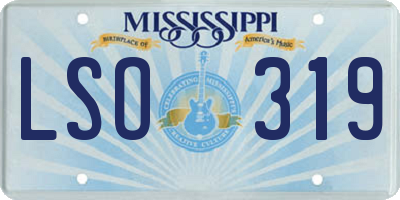 MS license plate LSO319