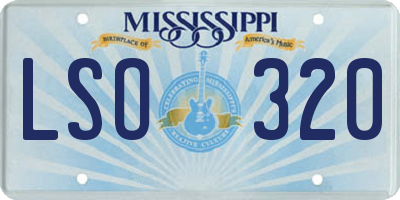 MS license plate LSO320