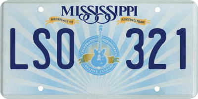 MS license plate LSO321