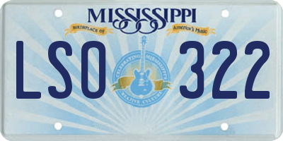 MS license plate LSO322