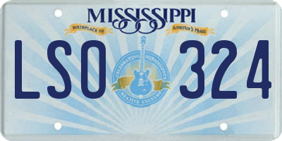 MS license plate LSO324