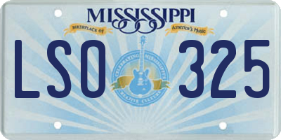 MS license plate LSO325