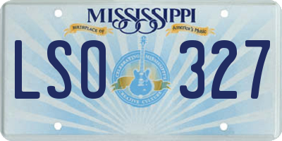 MS license plate LSO327