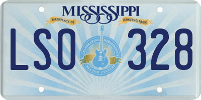 MS license plate LSO328