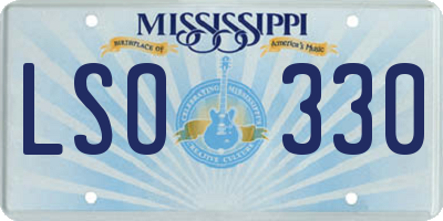 MS license plate LSO330