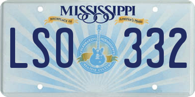 MS license plate LSO332