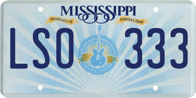 MS license plate LSO333