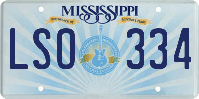 MS license plate LSO334
