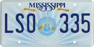 MS license plate LSO335