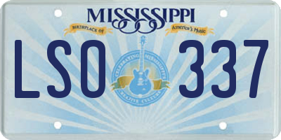 MS license plate LSO337