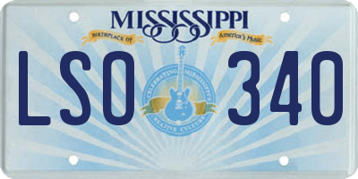 MS license plate LSO340